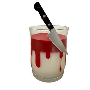 Blood candle.  Halloween. New.  Blood & knife. Soy wax.  Handmade.